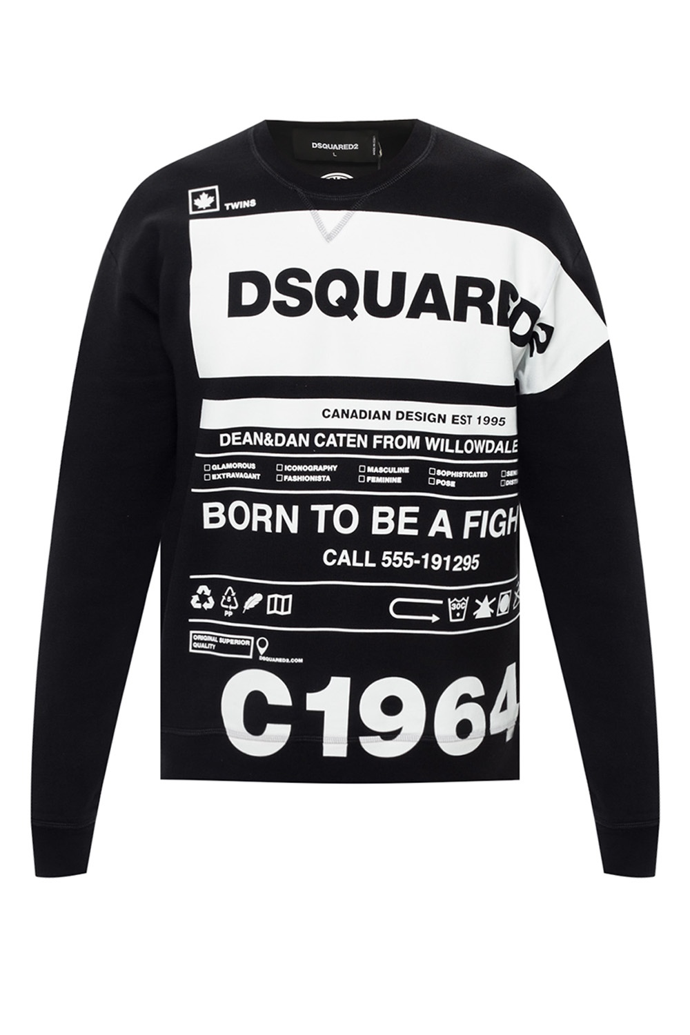 Dsquared2 logo printed on sale sweatshirt